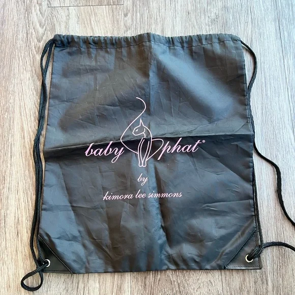 Y2K Baby Phat Streetwear Hip Hop Black Drawstring Backpack Purse Y2K Baby Phat Streetwear Hip Hop Black | Mercari main image 4
